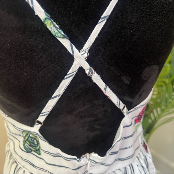 Style Rack Very Rosey White Navy Striped Romper Large - Picture 13 of 13